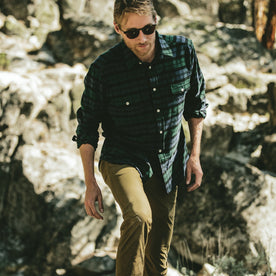fit model hiking on a sunny day