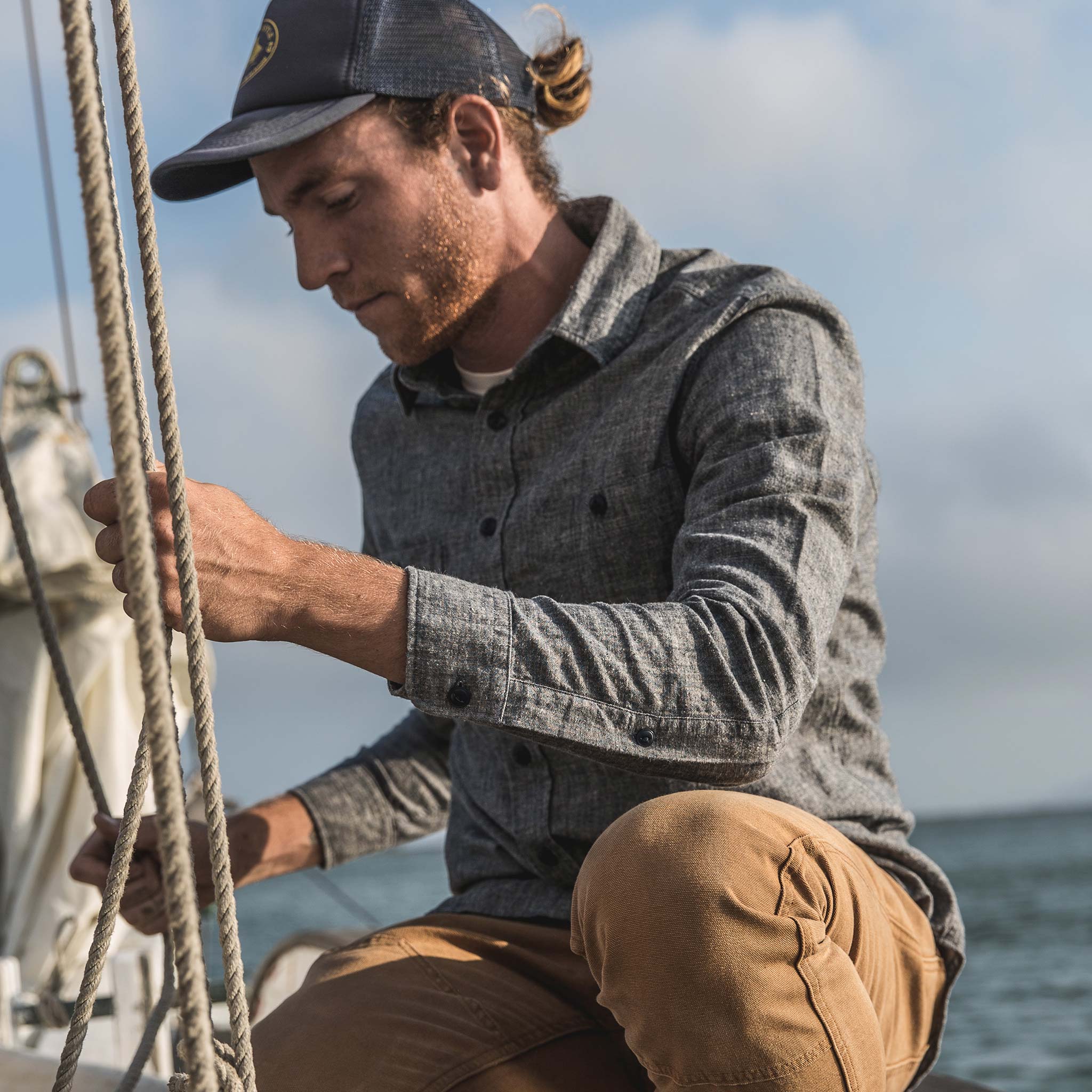 The California in Blue Hemp Chambray: Alternate Image 5, Wovens by Taylor Stitch