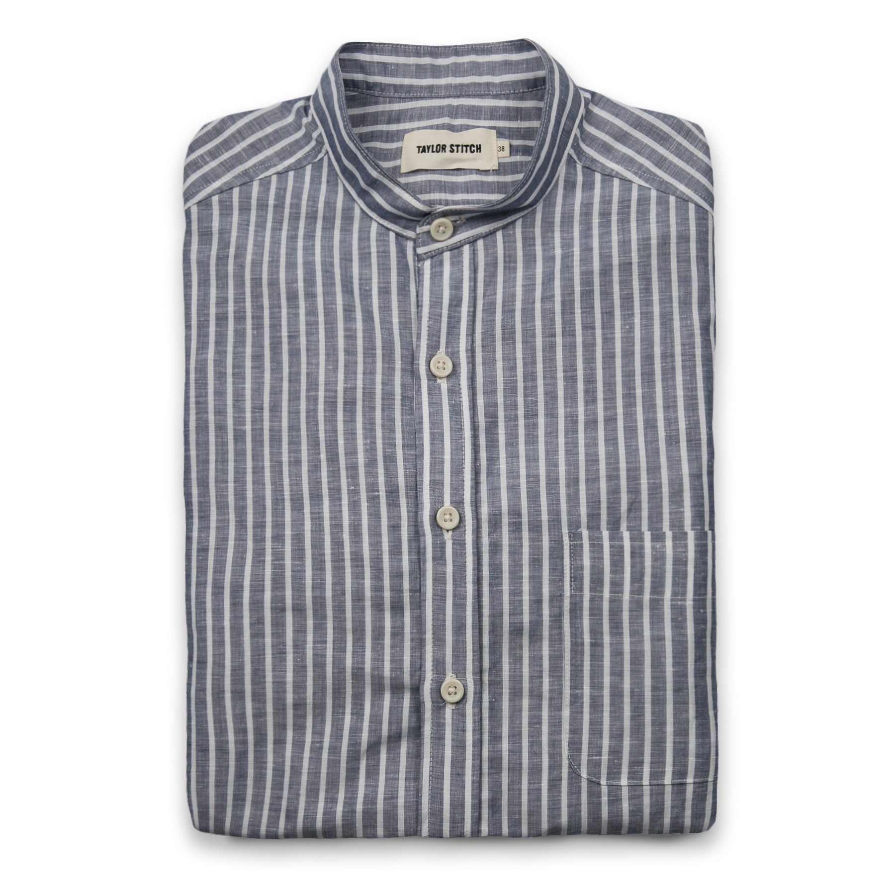 The Bandit in Blue & White Stripe: Featured Image, Wovens by Taylor Stitch