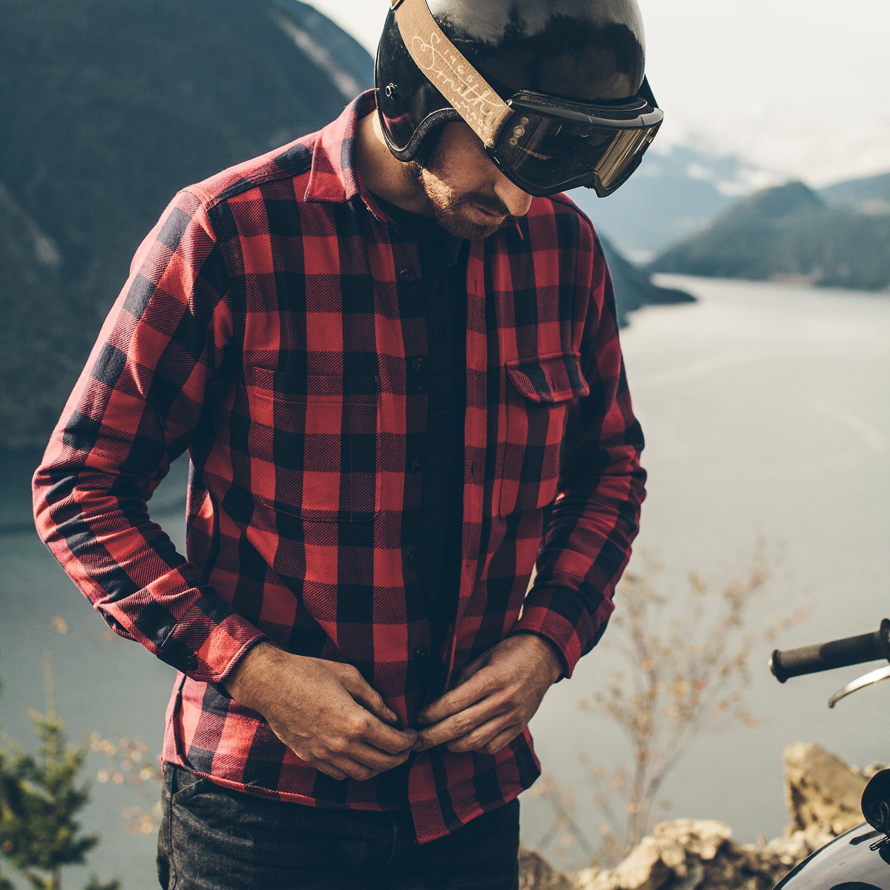 The Moto Utility Shirt in Red Buffalo Plaid: Alternate Image 1, Wovens by Taylor Stitch