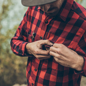 The Moto Utility Shirt in Red Buffalo Plaid: Alternate Image 2