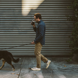 Our fit model with his dog 