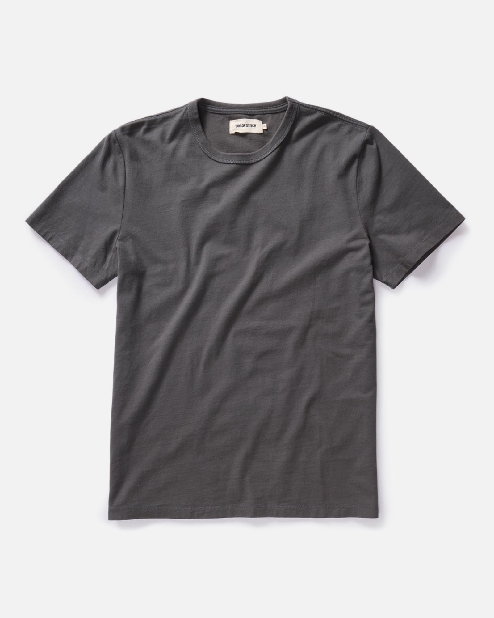 flatlay of The Organic Cotton Tee in Faded Black, Knits by Taylor Stitch