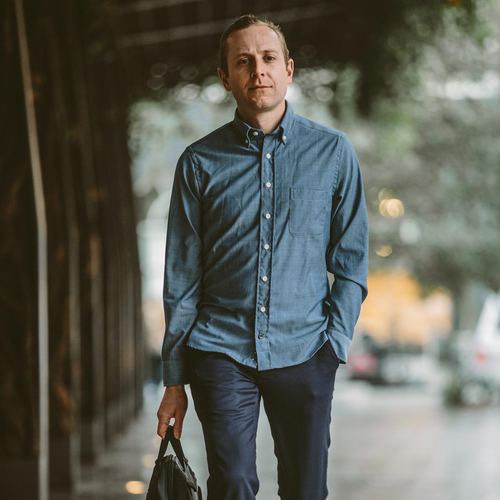 The Merino Jack in Sky Blue Chambray: Alternate Image 3, Wovens by Taylor Stitch