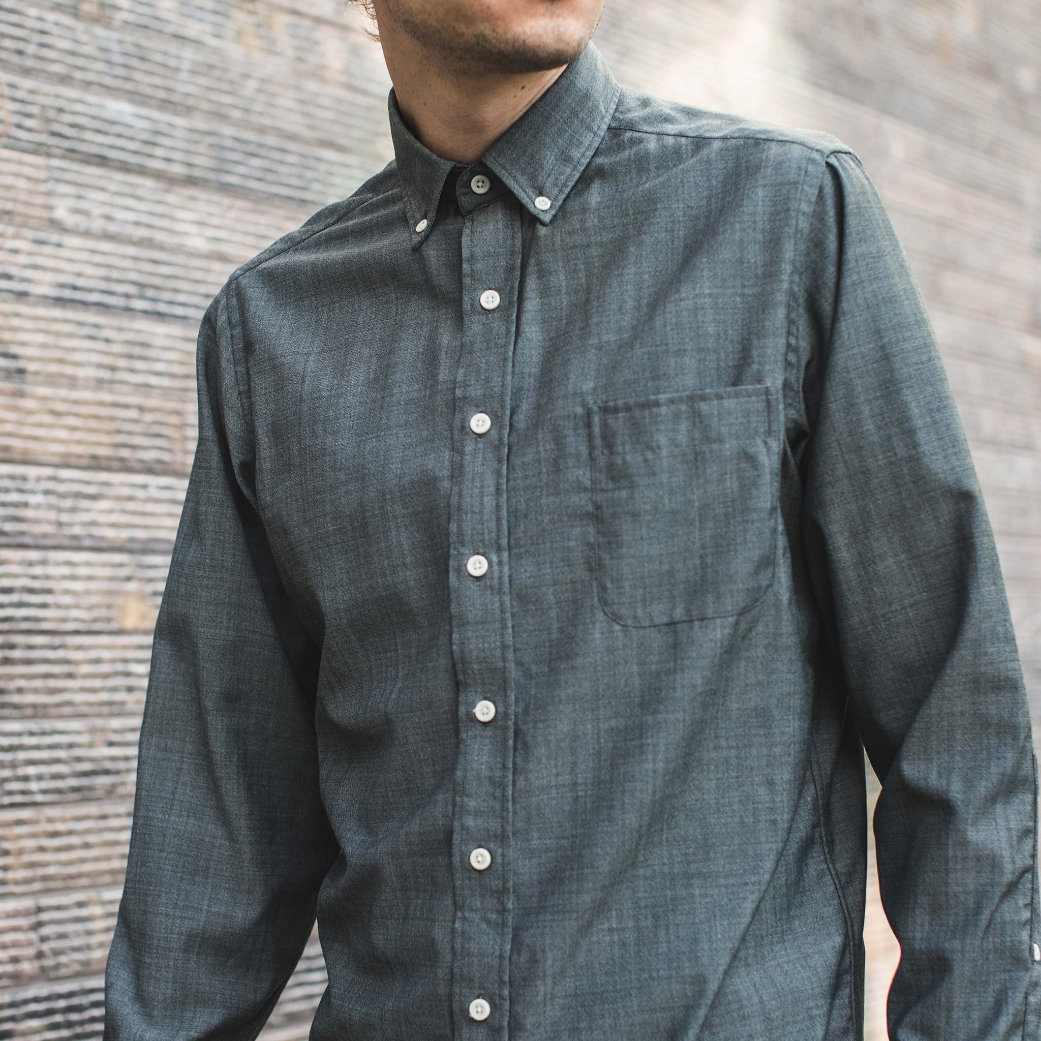 The Merino Jack in Stone Green Chambray: Alternate Image 3, Wovens by Taylor Stitch