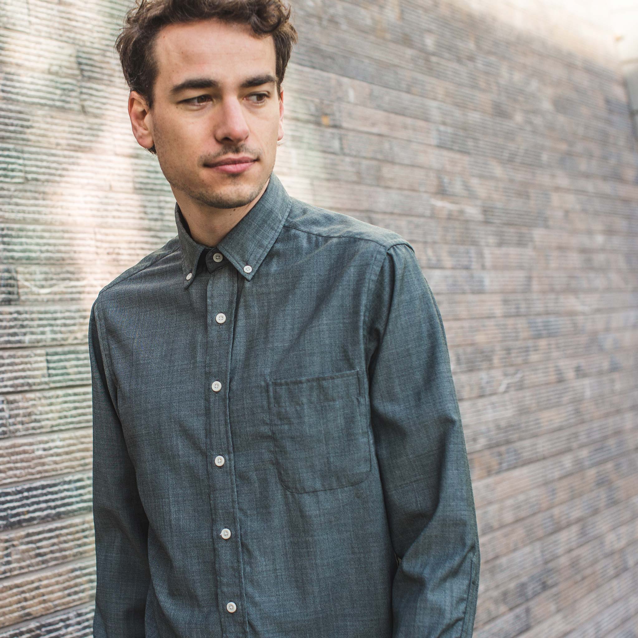 The Merino Jack in Stone Green Chambray: Alternate Image 1, Wovens by Taylor Stitch