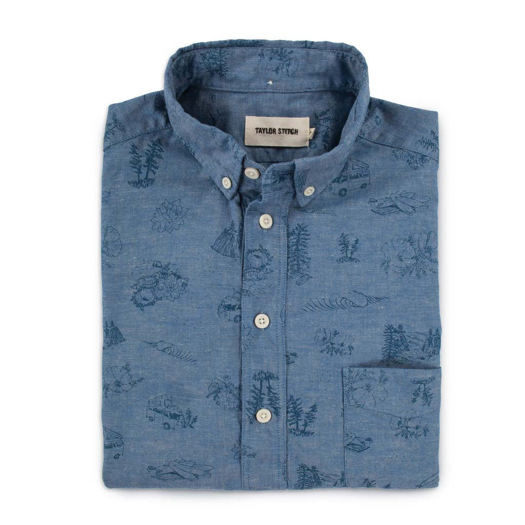 The Popover in Navy Aloha: Featured Image, Wovens by Taylor Stitch