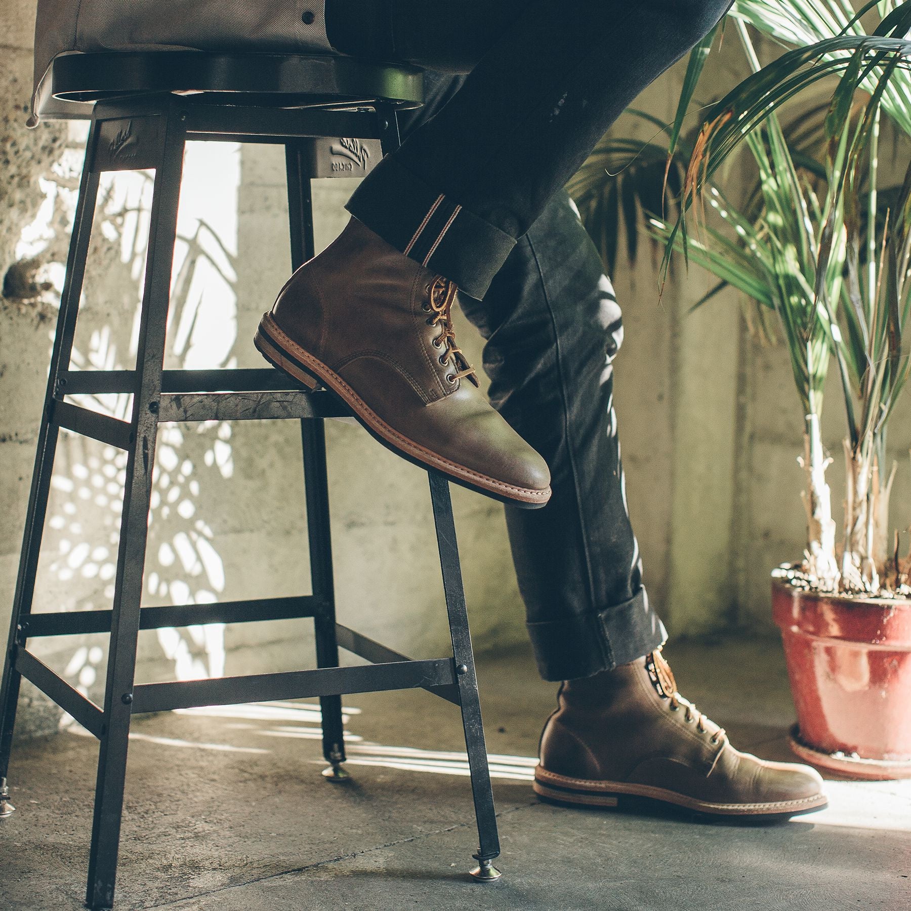 The Plain Toe Moto Boot in Natural Chromexcel - Extra Widths: Alternate Image 5, Footwear by Taylor Stitch