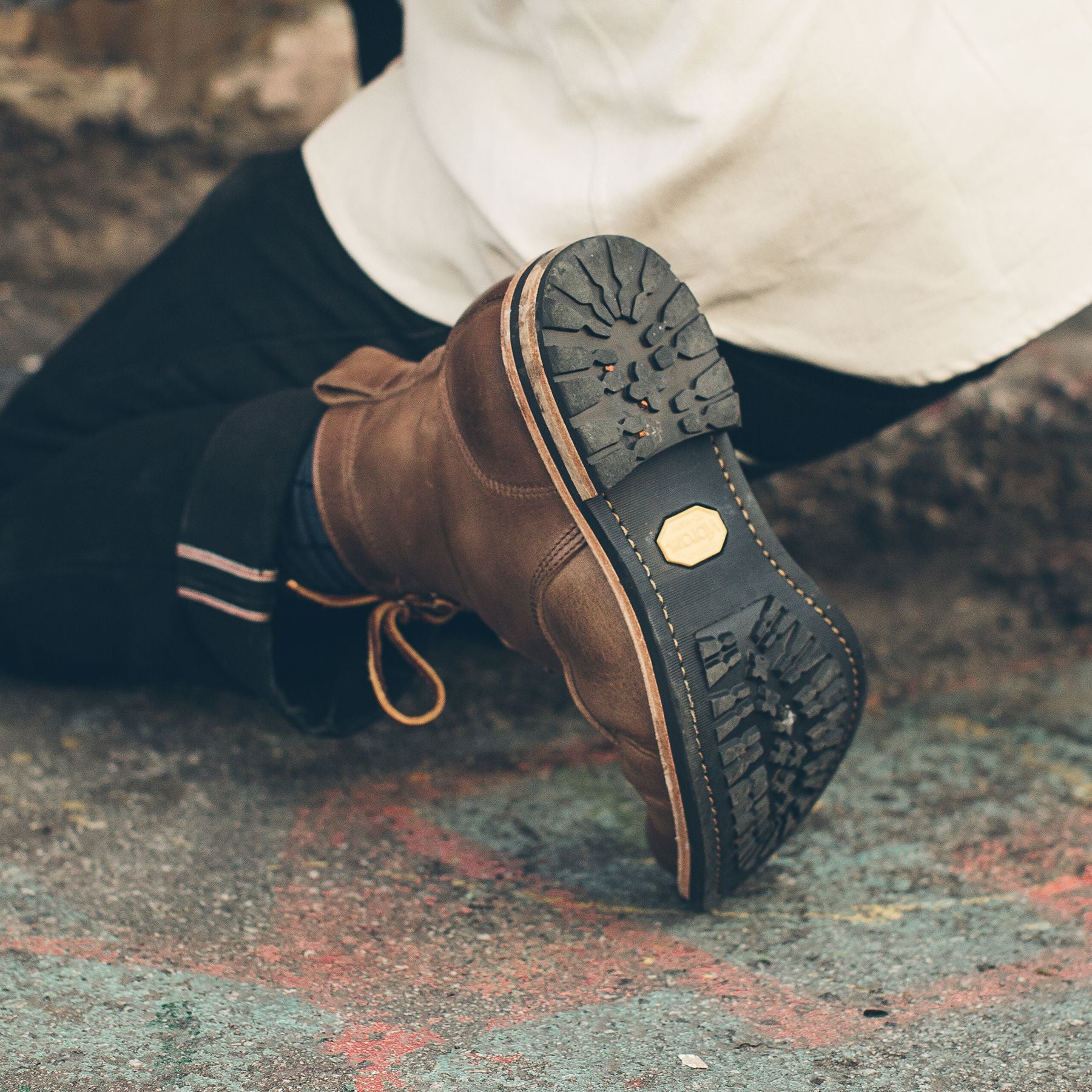 The Plain Toe Moto Boot in Natural Chromexcel - Extra Widths: Alternate Image 6, Footwear by Taylor Stitch