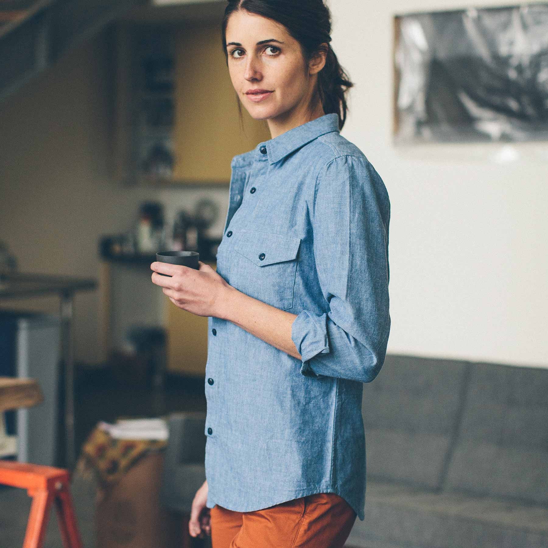 The Studio Shirt in Blue Everyday Chambray: Alternate Image 1, Wovens by Taylor Stitch