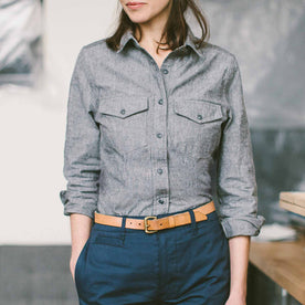 The Studio Shirt in Charcoal Everyday Chambray: Alternate Image 3