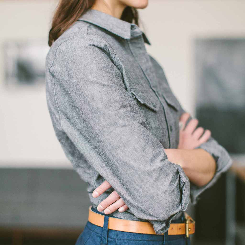 The Studio Shirt in Charcoal Everyday Chambray: Alternate Image 1, Wovens by Taylor Stitch