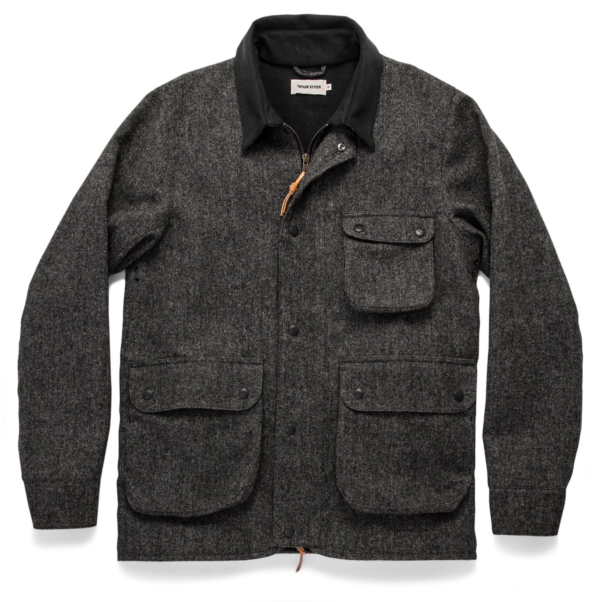 The Rover Jacket in Charcoal Birdseye Waxed Wool: Featured Image, Outerwear by Taylor Stitch