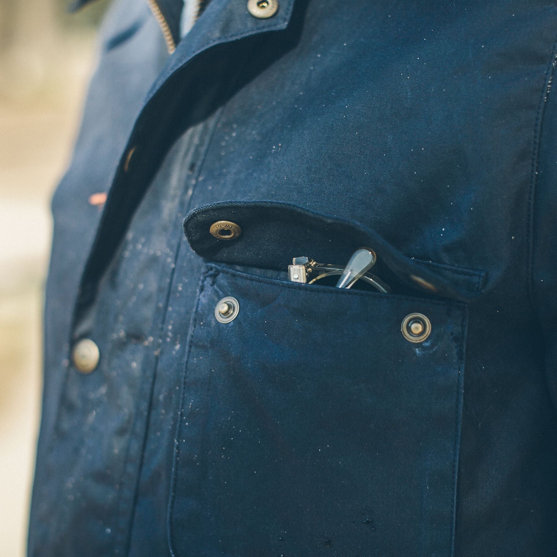 The Rover Jacket in Navy Waxed Cotton: Alternate Image 2, Outerwear by Taylor Stitch