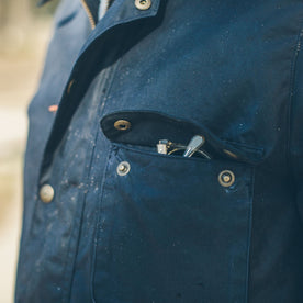 The Rover Jacket in Navy Waxed Cotton: Alternate Image 2