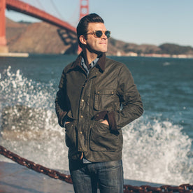 The Rover Jacket in Dark Olive Beeswaxed Canvas - featured image
