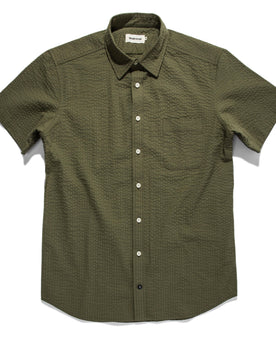 The Short Sleeve California in Army Seersucker: Featured Image, Wovens by Taylor Stitch