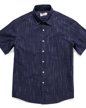 The Short Sleeve California in Navy Slub Stripe: Featured Image, Wovens by Taylor Stitch