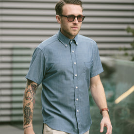 The Short Sleeve Jack in Sky Blue Chambray - featured image
