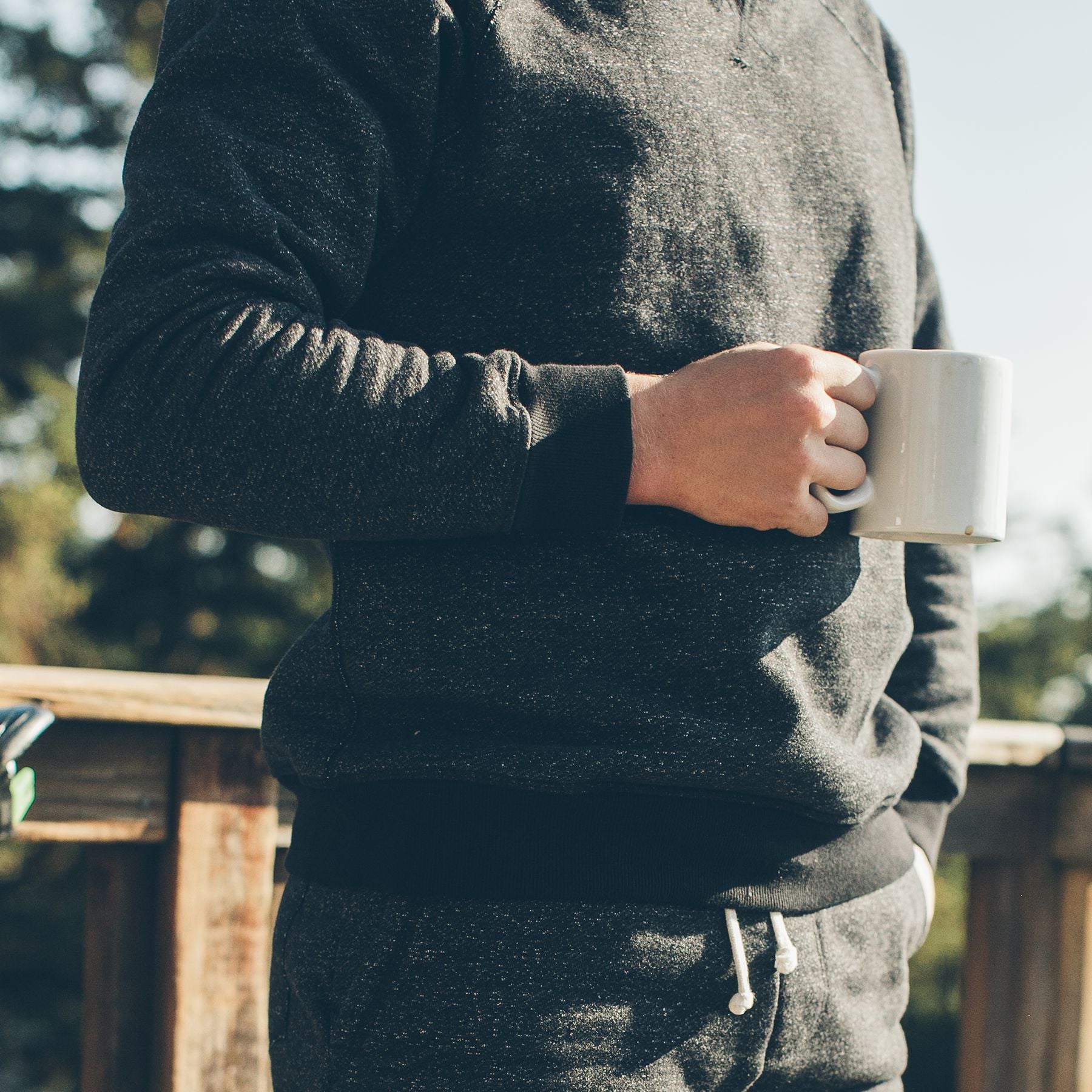 The Crew in Charcoal Fleck Fleece: Alternate Image 2, Mens by Taylor Stitch