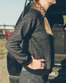 The Women's Apres Crewneck in Salt and Pepper Fleece, Knits by Taylor Stitch