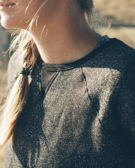 The Women's Apres Crewneck in Salt and Pepper Fleece, Knits by Taylor Stitch