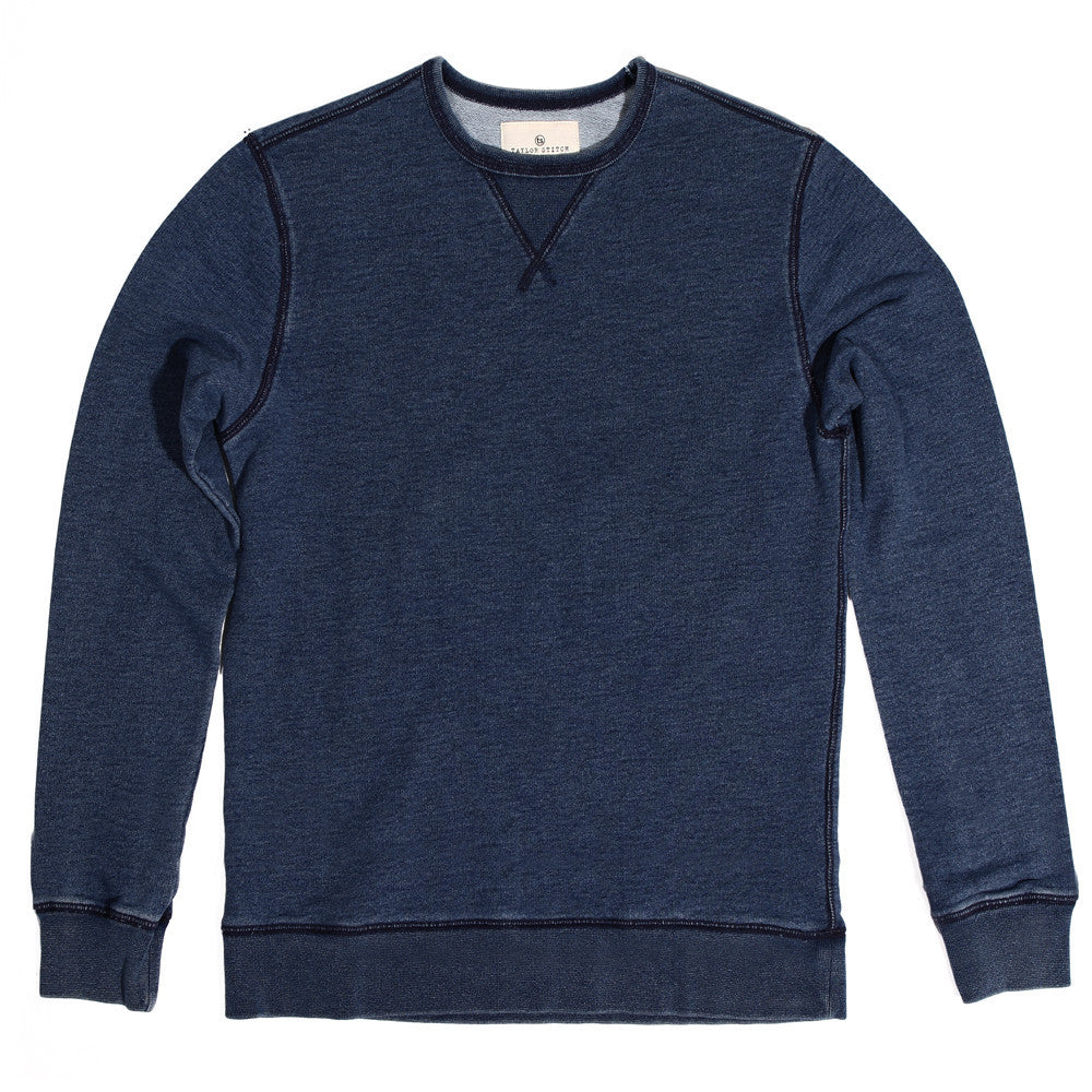 The Crewneck Sweatshirt in Sea Washed Indigo: Featured Image, Knits by Taylor Stitch