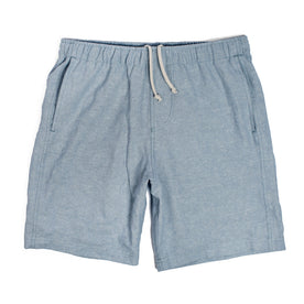 Sun Bleached Indigo Linen and Cotton Leisure Shorts: Featured Image