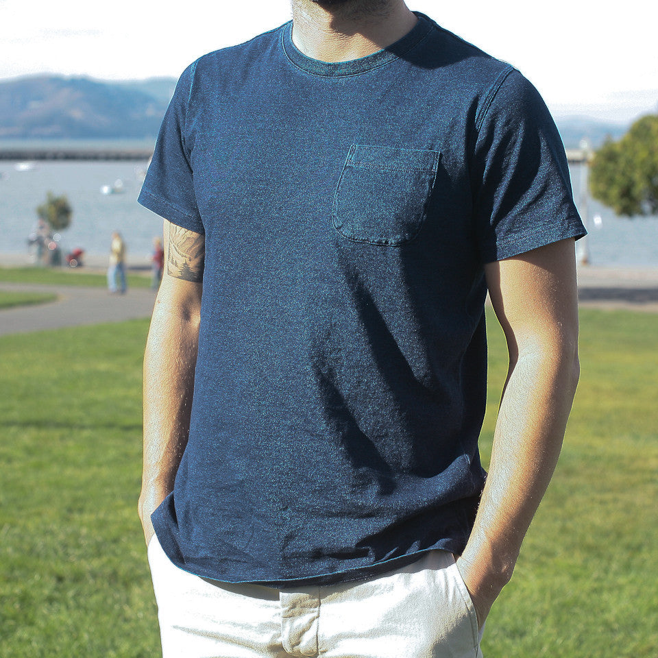 The Crewneck Pocket Tee in Sea Washed Indigo: Alternate Image 2, Knits by Taylor Stitch