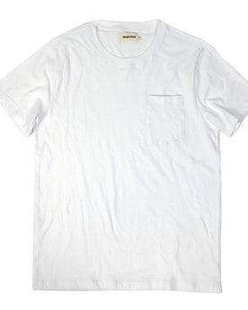 The Crewneck Pocket Tee in White: Featured Image, Knits by Taylor Stitch