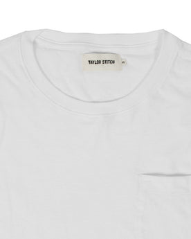 The Crewneck Pocket Tee in White: Alternate Image 2, Knits by Taylor Stitch