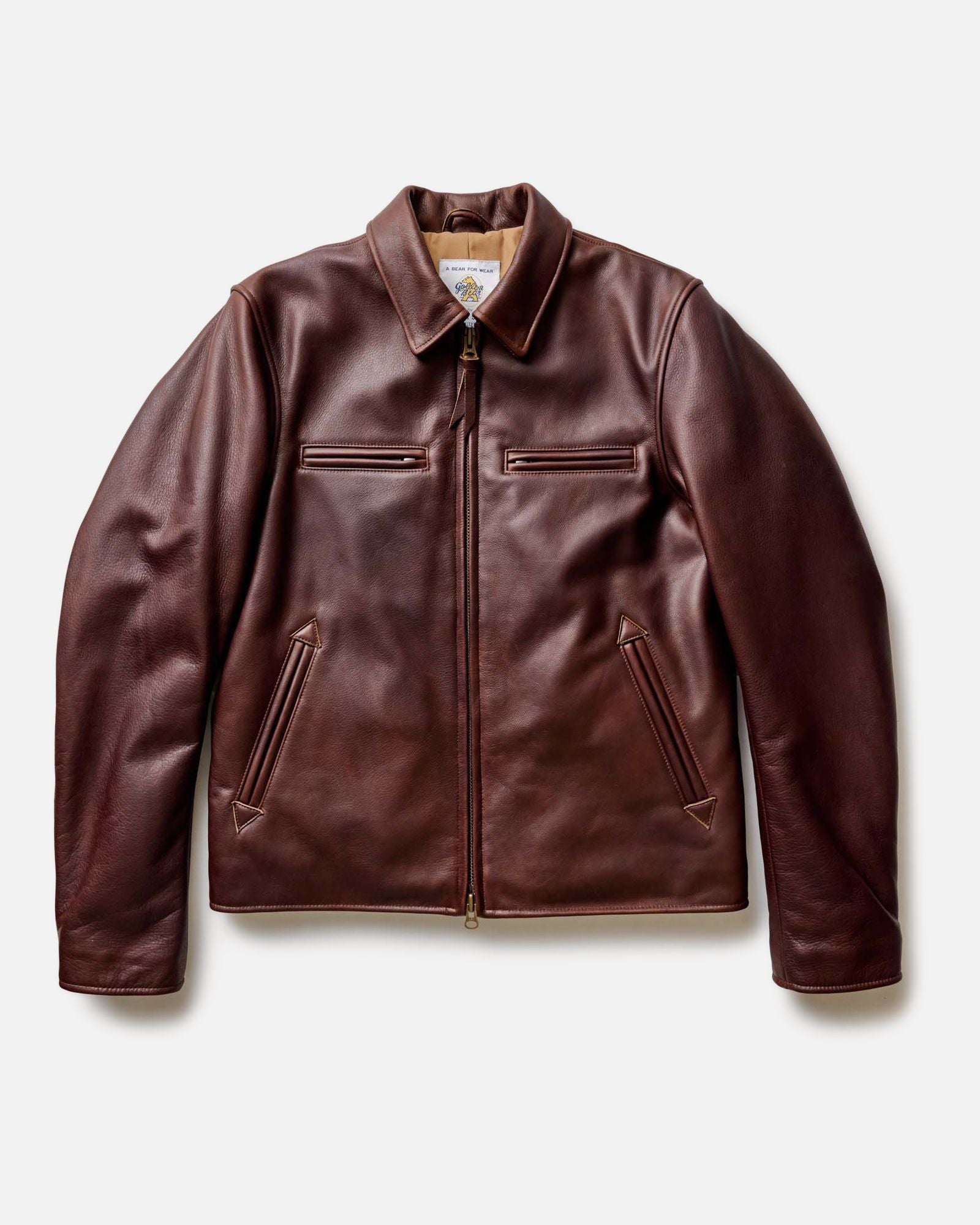 flatlay of The Moto Jacket in Espresso Steerhide, Outerwear by Taylor Stitch
