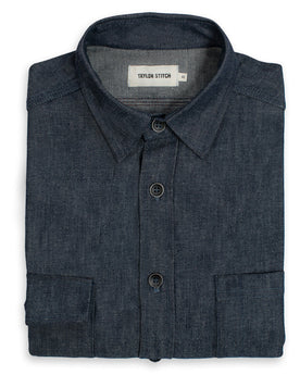 The Utility Shirt in Swift Mills Denim: Featured Image, Wovens by Taylor Stitch