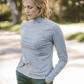 The Mercerized Merino Turtle Neck in Heather Grey: Alternate Image 1, Knits by Taylor Stitch