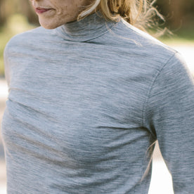 The Mercerized Merino Turtle Neck in Heather Grey: Alternate Image 4, Knits by Taylor Stitch