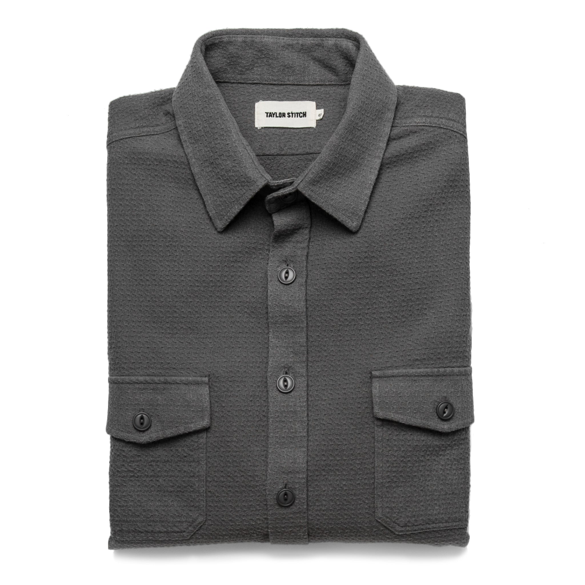 The Utility Shirt in Charcoal Jacquard: Featured Image, Wovens by Taylor Stitch
