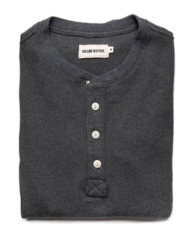 The Heavy Bag Waffle Henley in Heather Grey: Alternate Image 6, Knits by Taylor Stitch