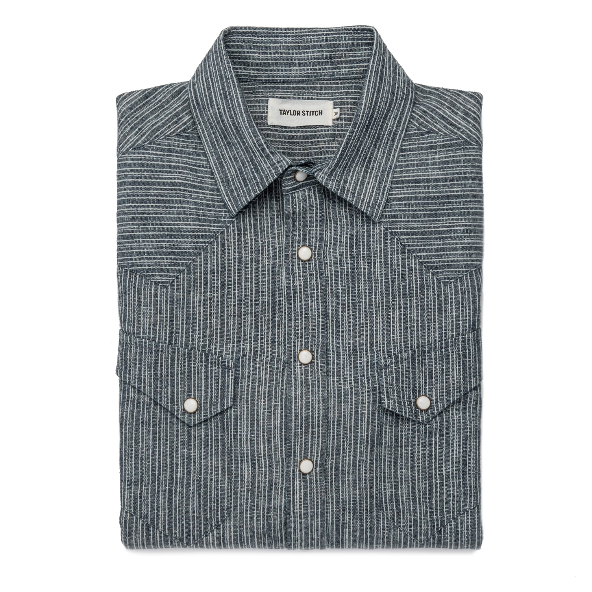 The Western Shirt in Hemp Stripe Chambray: Featured Image, Wovens by Taylor Stitch