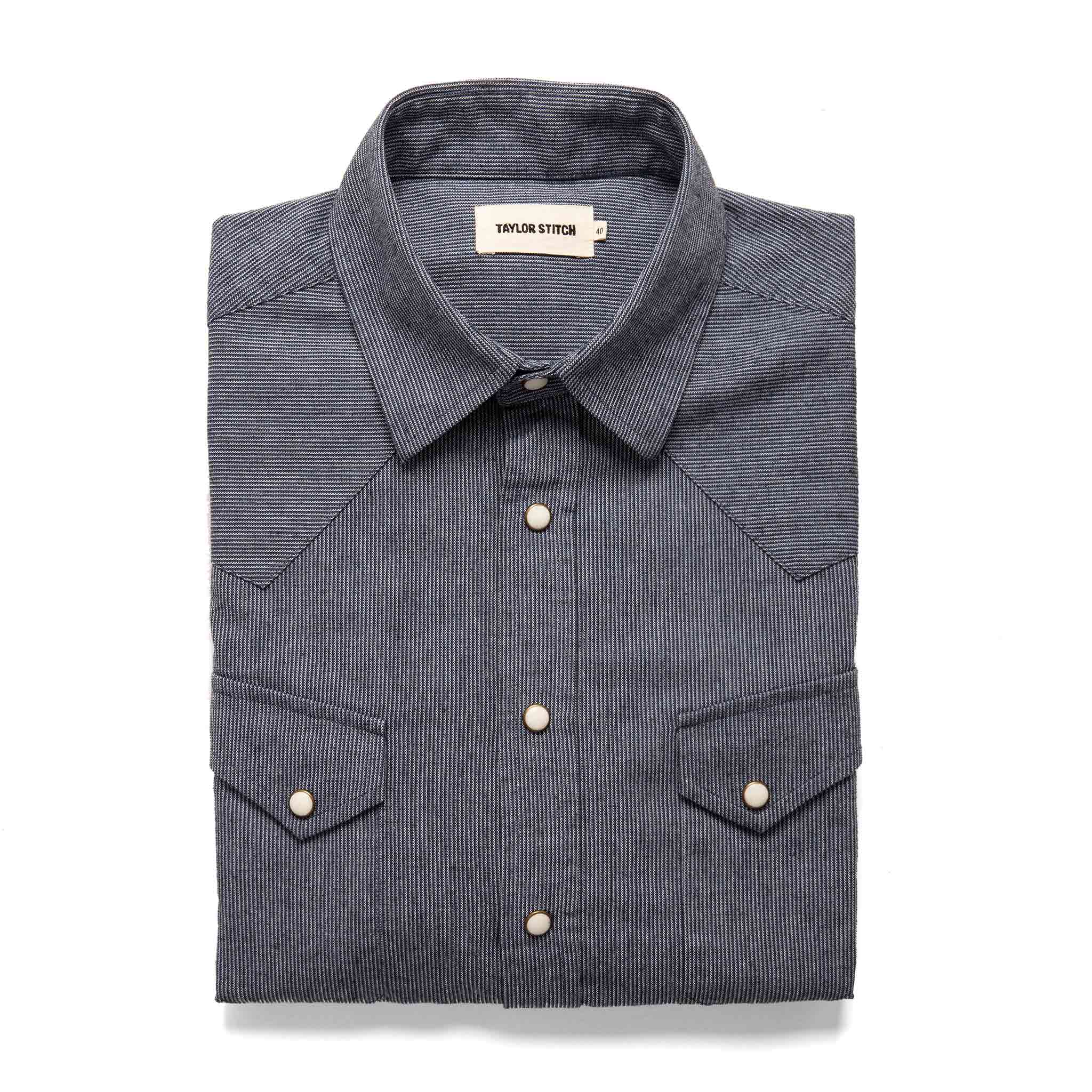The Western Shirt in Indigo Stripe: Featured Image, Wovens by Taylor Stitch
