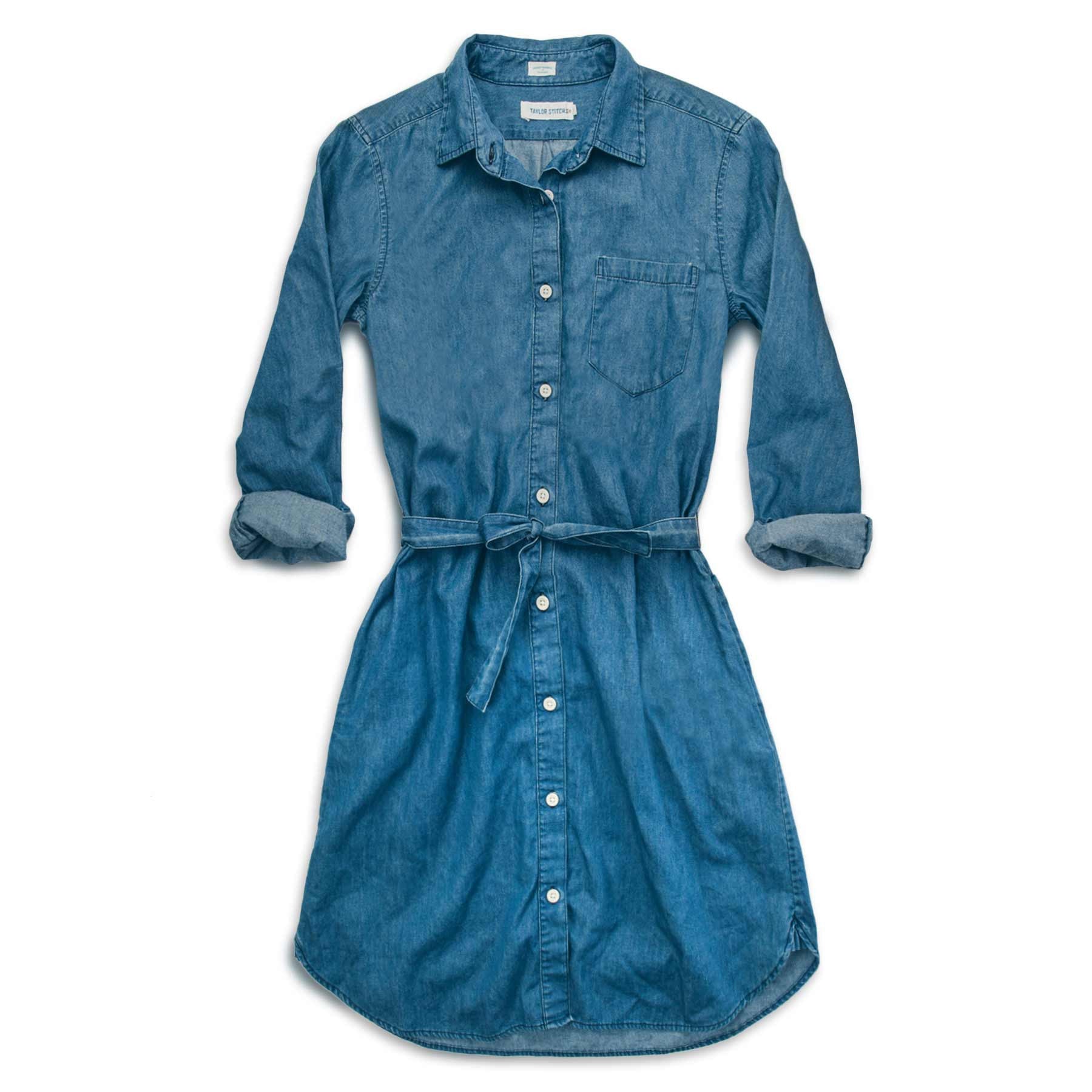 The Jane in Sun Bleached Denim: Featured Image, Dresses by Taylor Stitch