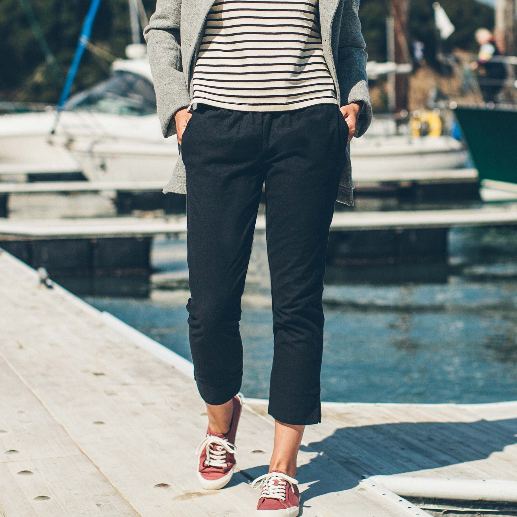 The Isla Pant in Black Brushed Cotton: Alternate Image 1, Pants by Taylor Stitch