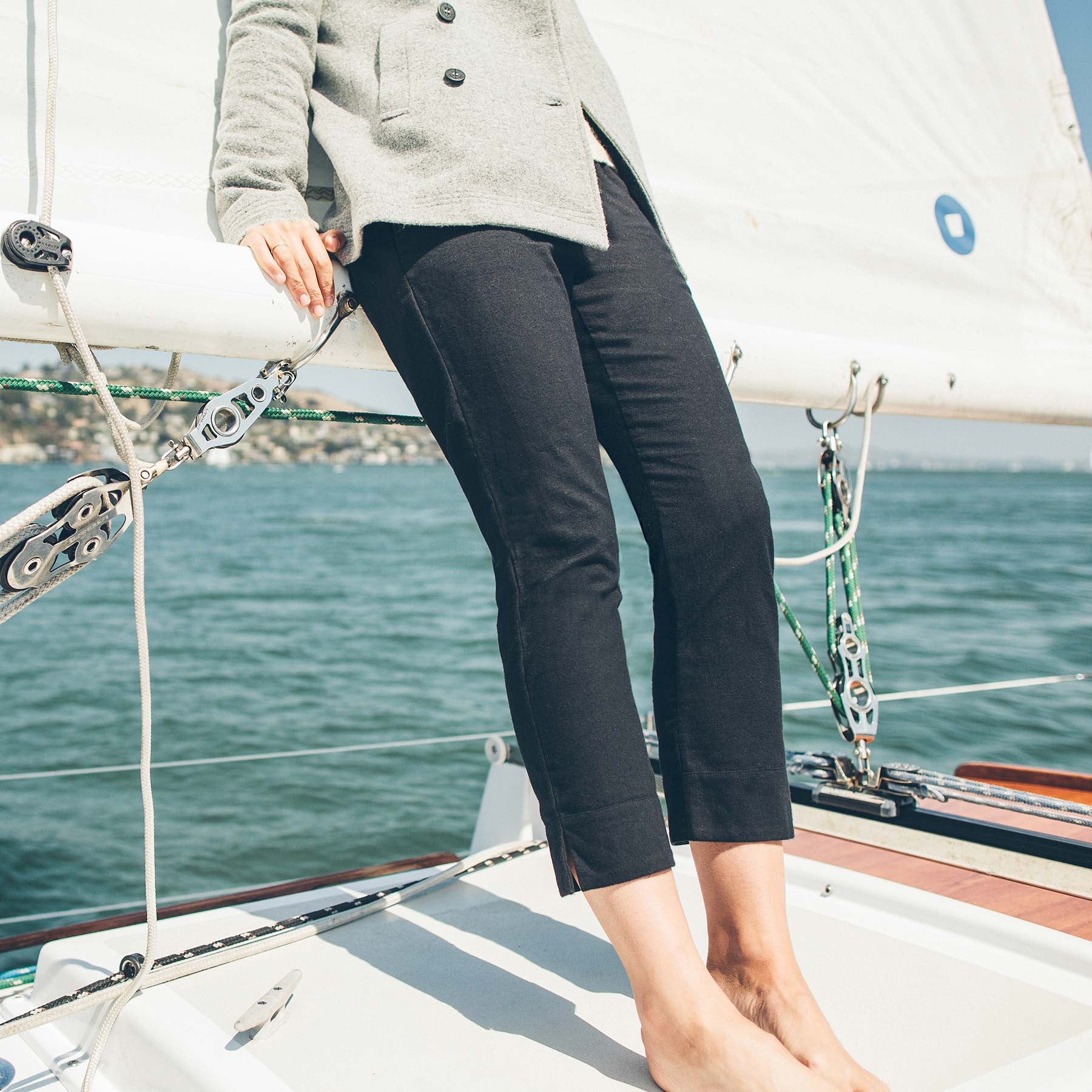 The Isla Pant in Black Brushed Cotton: Alternate Image 3, Pants by Taylor Stitch