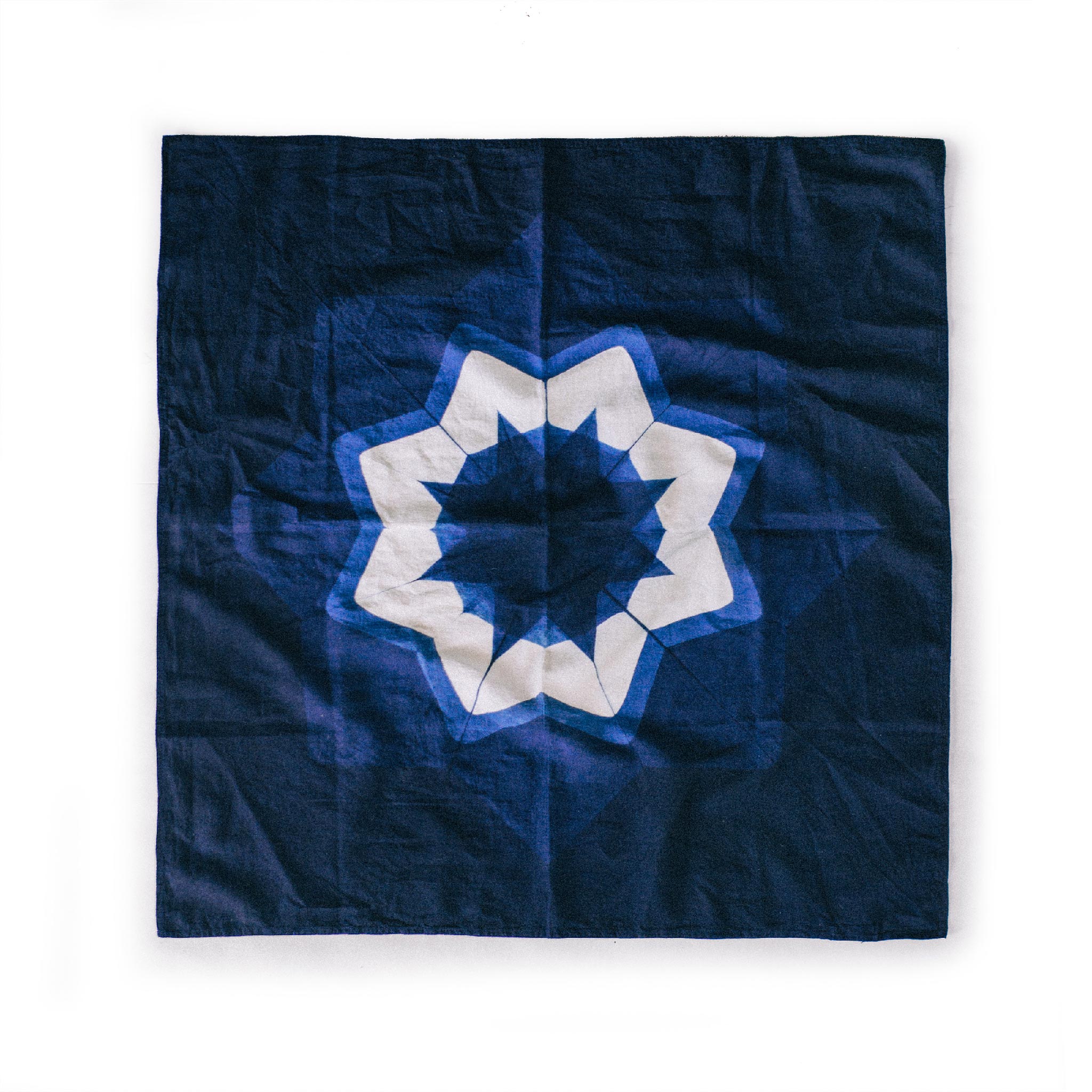 flatlay of The Bandana in Natural Indigo Geo, Accessories by Taylor Stitch