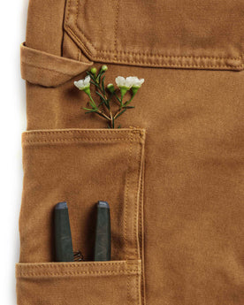material shot of side pockets of The Carpenter Pant in Cedar Boss Duck, Bottoms by Taylor Stitch