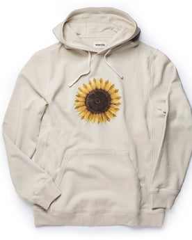 flatlay of The Fillmore Hoodie in Sunflower Embroidery, Knits by Taylor Stitch