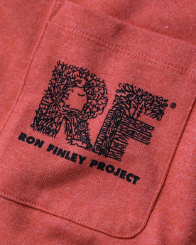 material shot of printed chest pocket of The Heavy Bag Tee in Hibiscus, Knits by Taylor Stitch