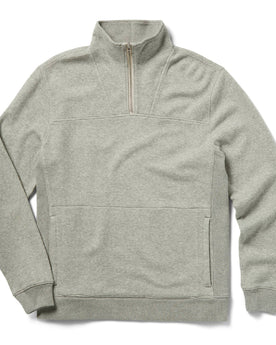 flatlay of The Horizon Pullover in Ash Double Knit, Knits by Taylor Stitch