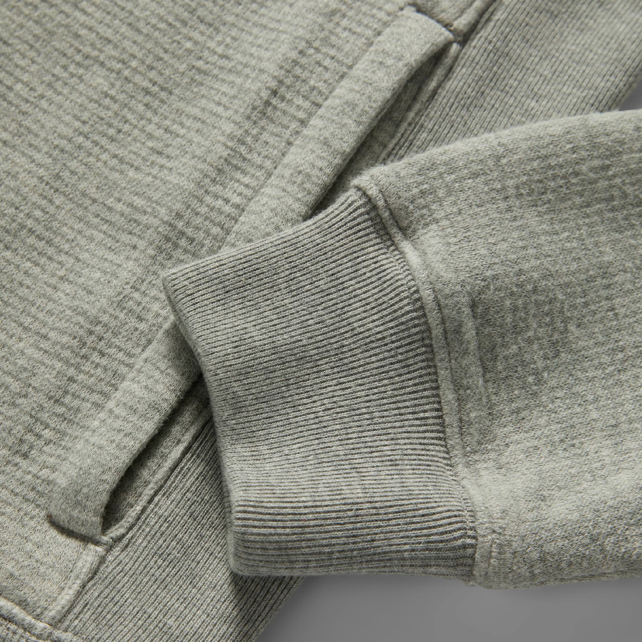 material shot of sleeve hem of The Horizon Pullover in Ash Double Knit, Knits by Taylor Stitch