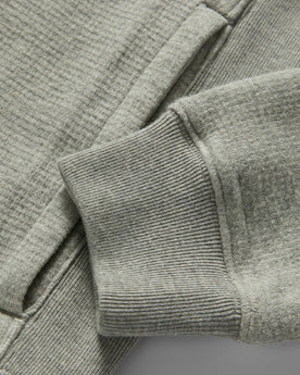 material shot of sleeve hem of The Horizon Pullover in Ash Double Knit, Knits by Taylor Stitch