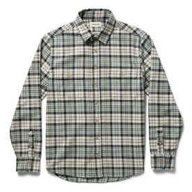 unfolded flatlay of The Ledge Shirt in Blue Plaid